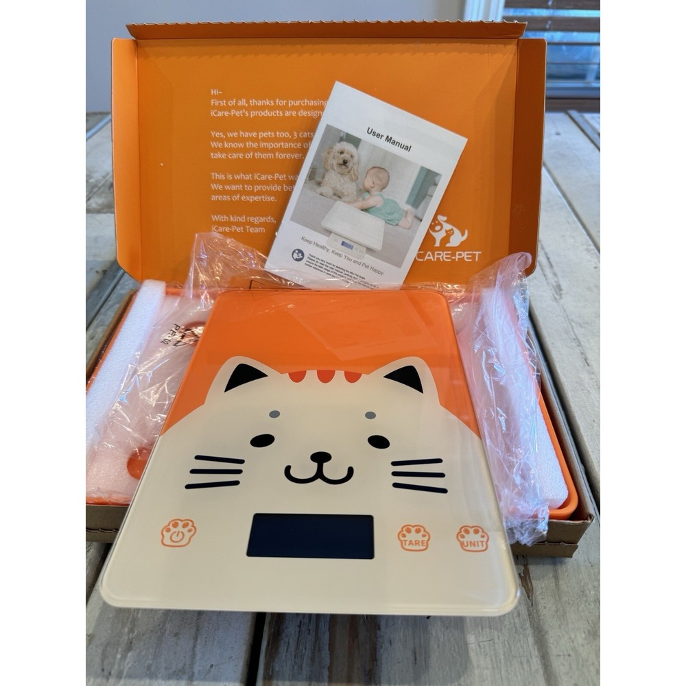 New Open Box ICARE-PET Smart Digital Scale Orange Max 15kg